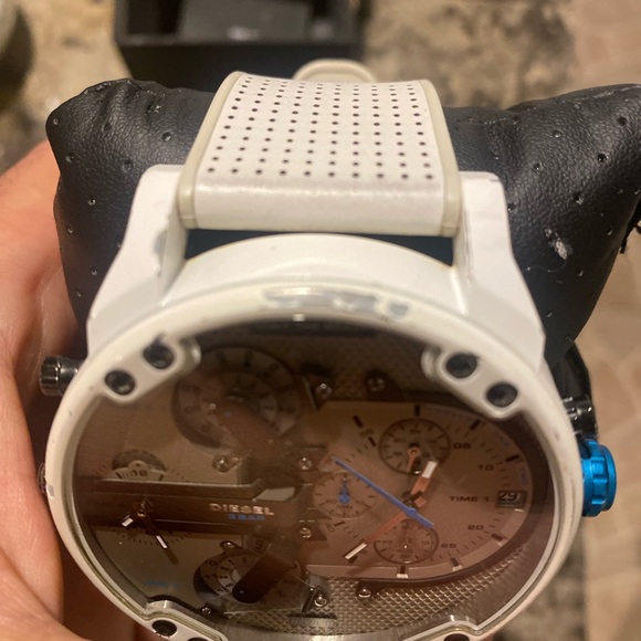 Men's Chronograph Mr. Daddy 2.0 White Leather Strap Watch 57mm - Picture 4 of 16